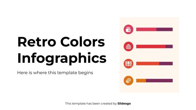 Infographies de couleurs rétro Modèles de présentation