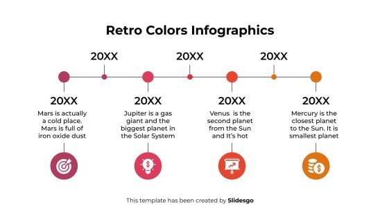 Infographies de couleurs rétro Modèles de présentation