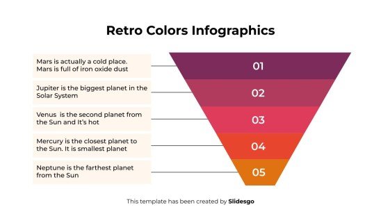 Infographies de couleurs rétro Modèles de présentation