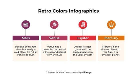 Infographies de couleurs rétro Modèles de présentation