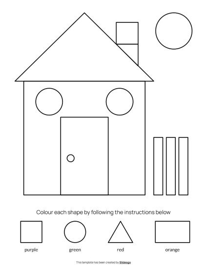 Modelo de apresentação Livro para colorir de formas