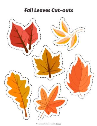 Fall Leaves Cut outs Template