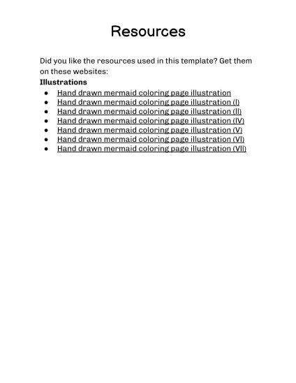 Plantilla de presentación Libro para colorear de sirena