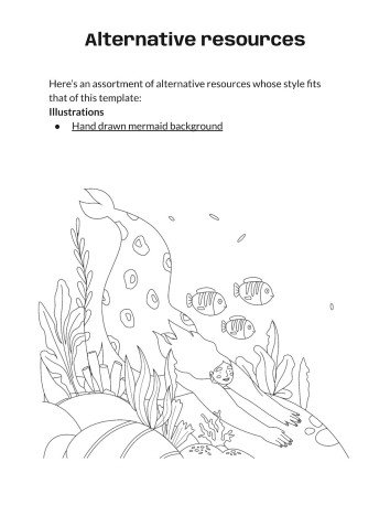 Plantilla de presentación Libro para colorear de sirena