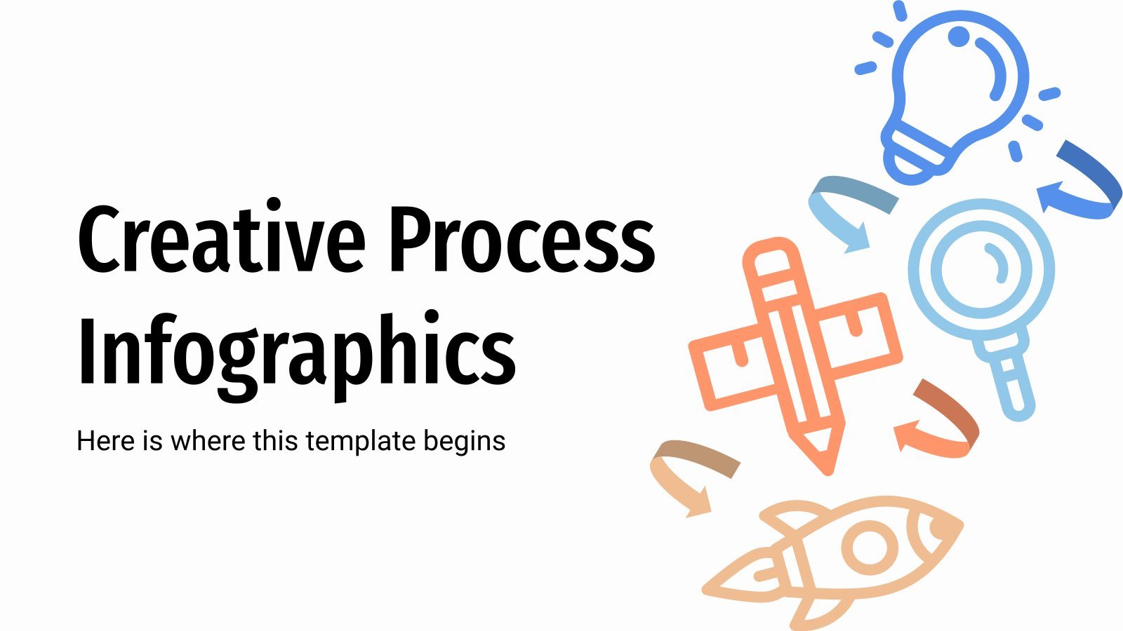 Modelo de apresentação Infográficos de processos criativos