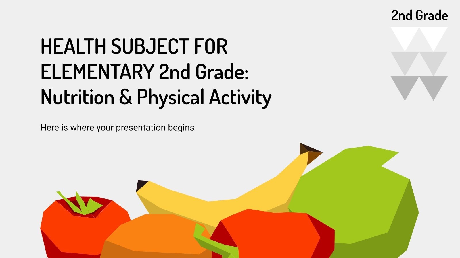 Plantilla de presentación Clase de primaria: nutrición y actividad física