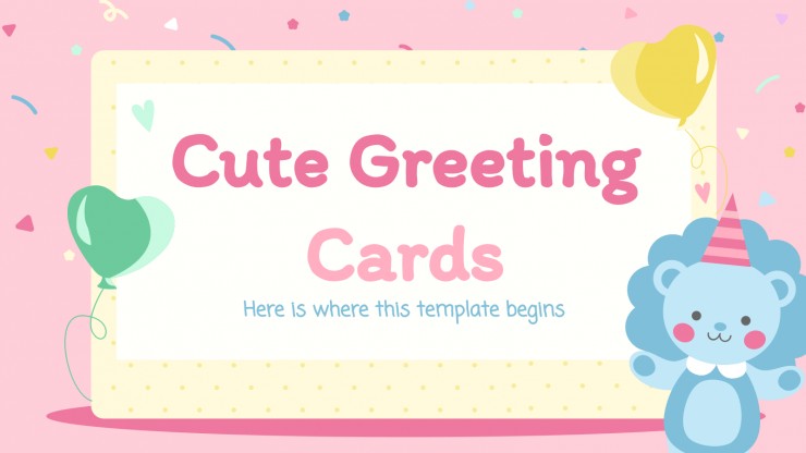Plantilla de presentación Tarjetas de felicitación adorables