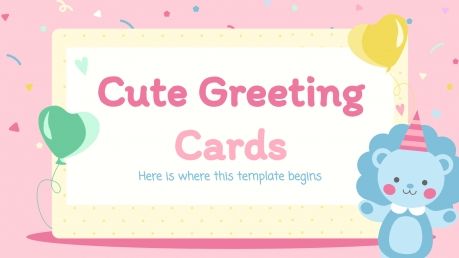 Cute Greeting Cards presentation template