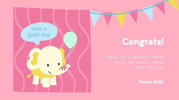 Plantilla de presentación Tarjetas de felicitación adorables