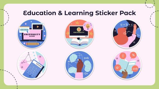 Students Learning Sticker Education & Learning Sticker Pack Template