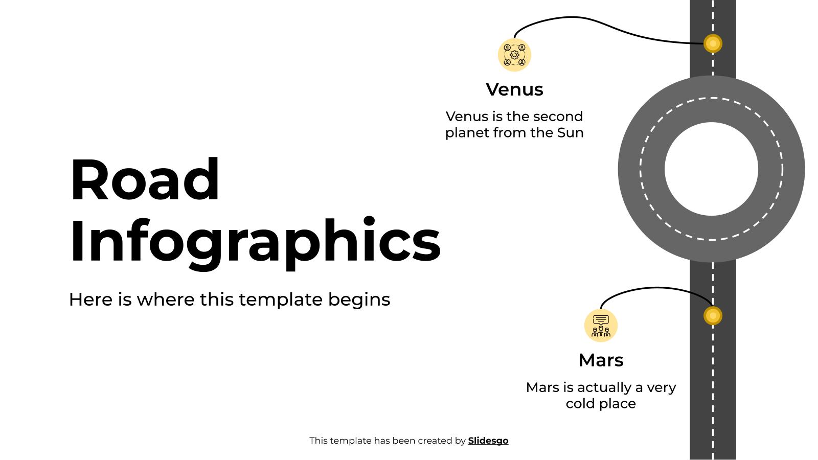 Road Infographics presentation template 