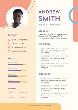 Canoni Memphis CV presentation template