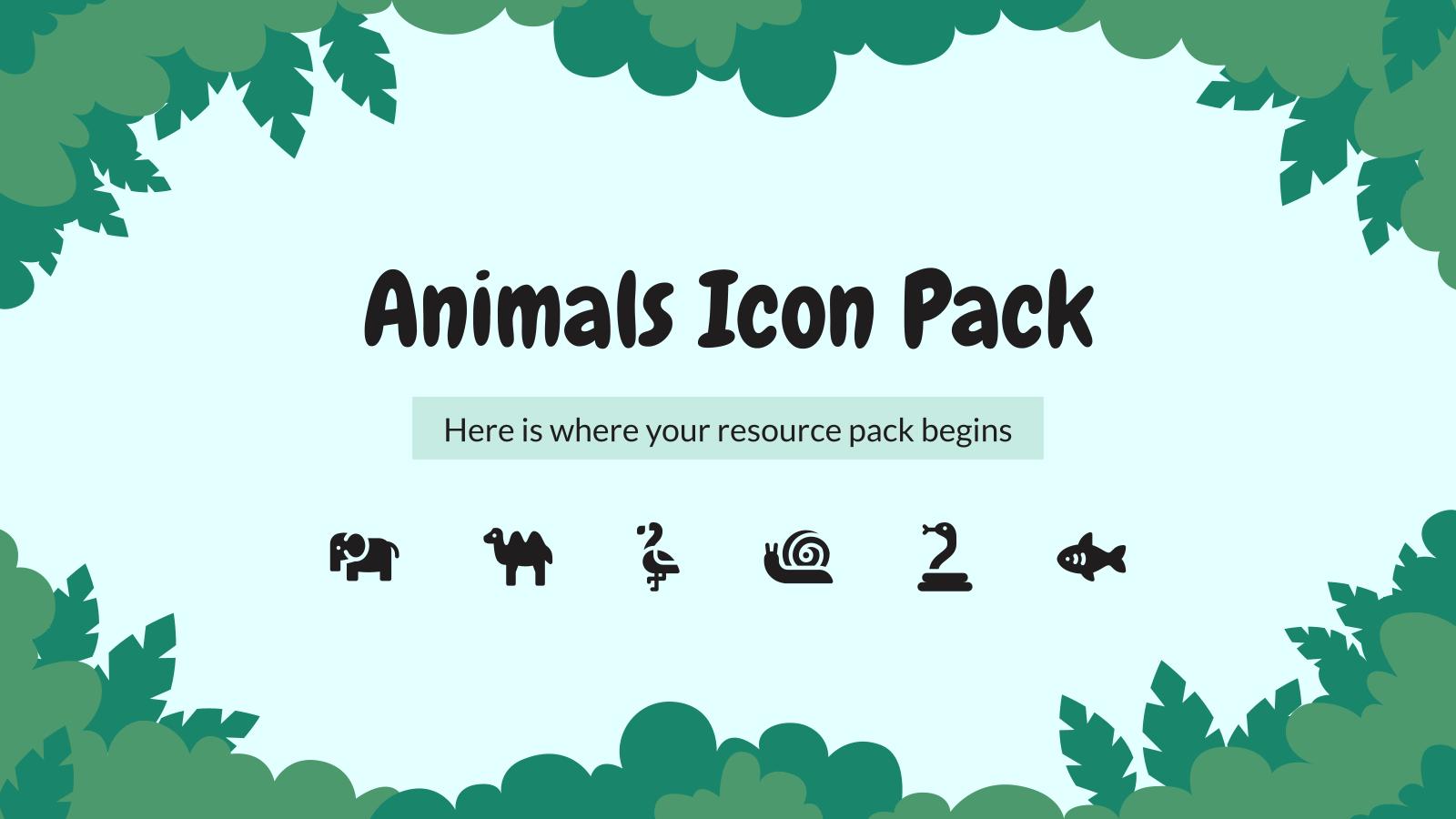 Tiere Icon Pack Präsentationsvorlage