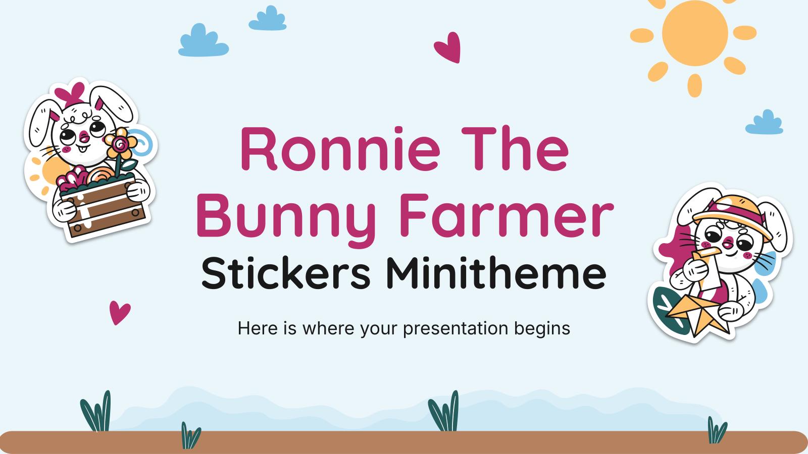 Ronnie The Bunny Farmer 스티커 미니테마 프레젠테이션 템플릿