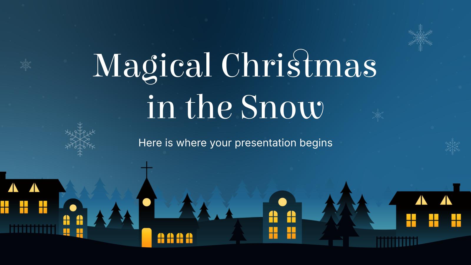 Magische Weihnachten im Schnee Präsentationsvorlage