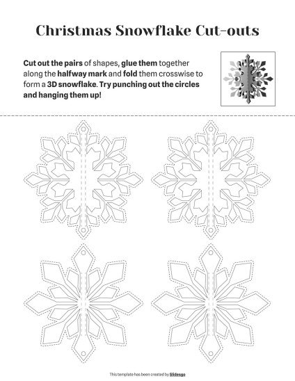 Christmas Snowflake Cut-outs Template