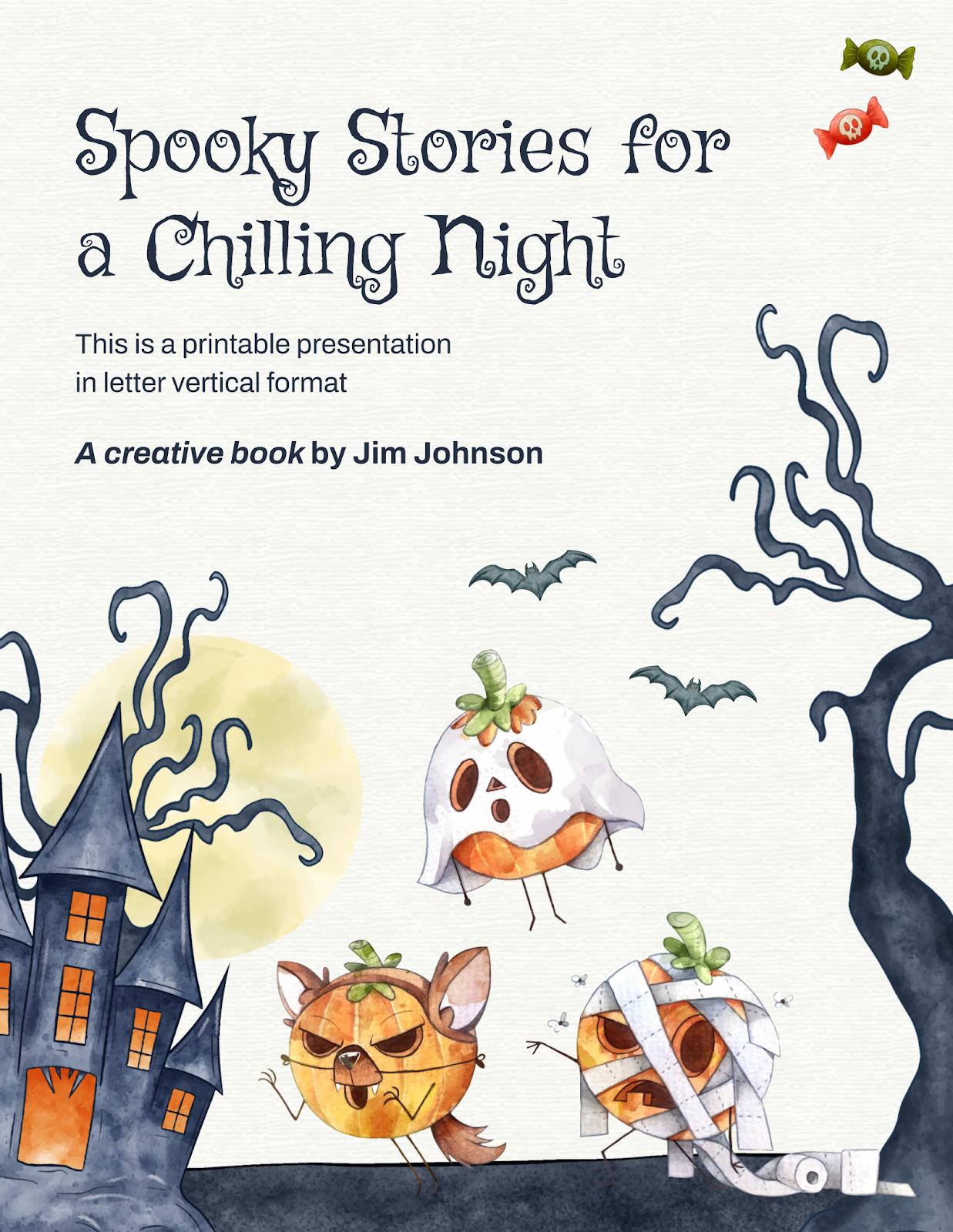 Spooky Stories for a Chilling Night presentation template 