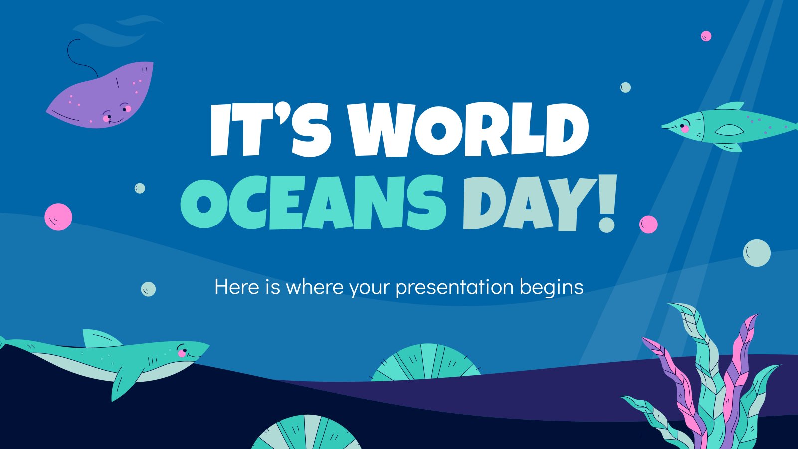 It's World Oceans Day presentation template 