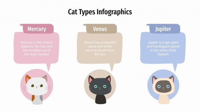 Modelo de apresentação Infográficos de tipos de gatos