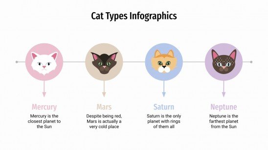 Modelo de apresentação Infográficos de tipos de gatos