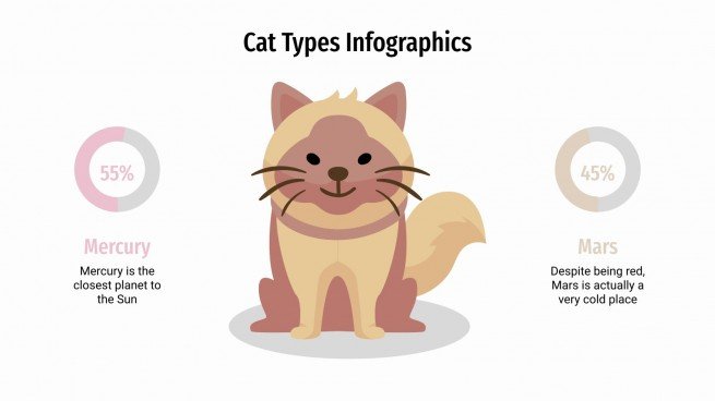 Modelo de apresentação Infográficos de tipos de gatos