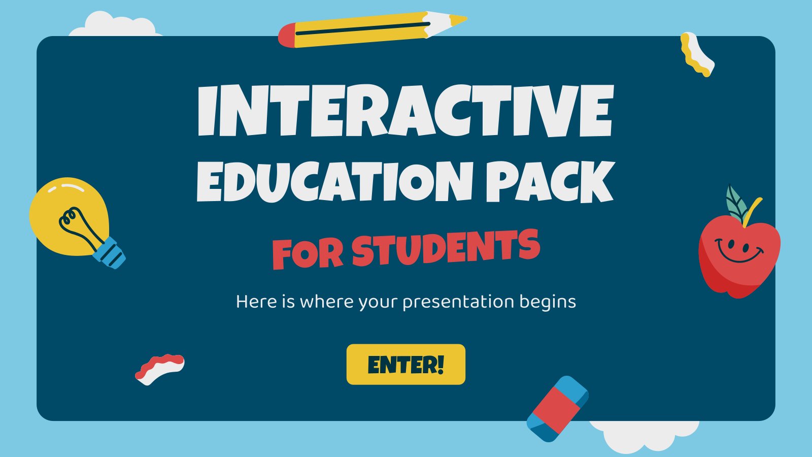 Interactive Education Pack for Students presentation template 