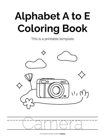 Malbuch Alphabet A bis E Präsentationsvorlage