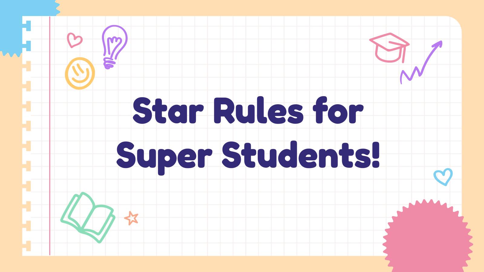 Star Rules for Super Students! presentation template 