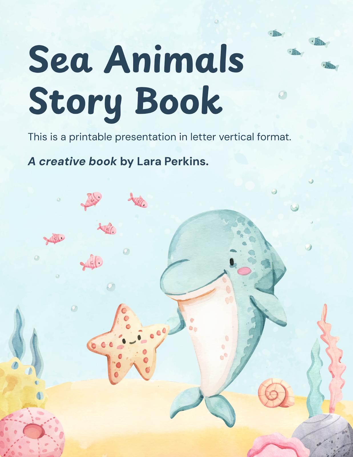 Sea Animals Story Book presentation template 