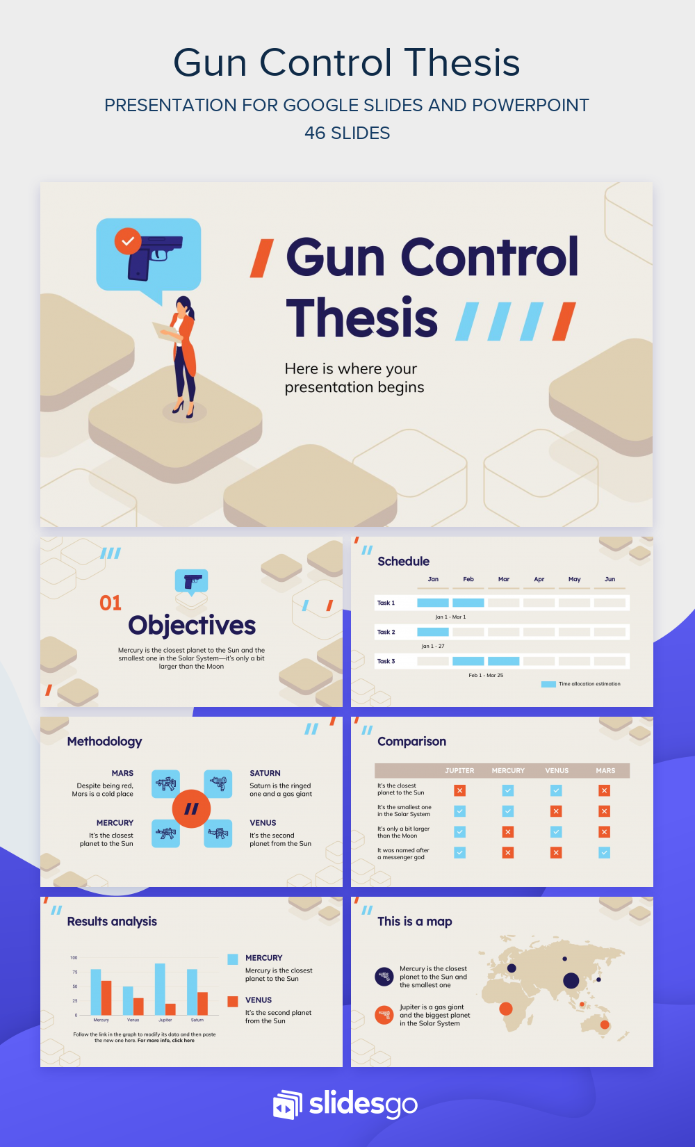 Gun Control Thesis Google Slides & PowerPoint template