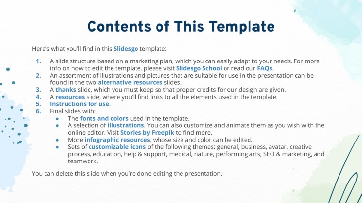 Aqua Marketing Plan presentation template