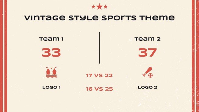 Modelo de apresentação Infográficos de tema esportivo estilo vintage