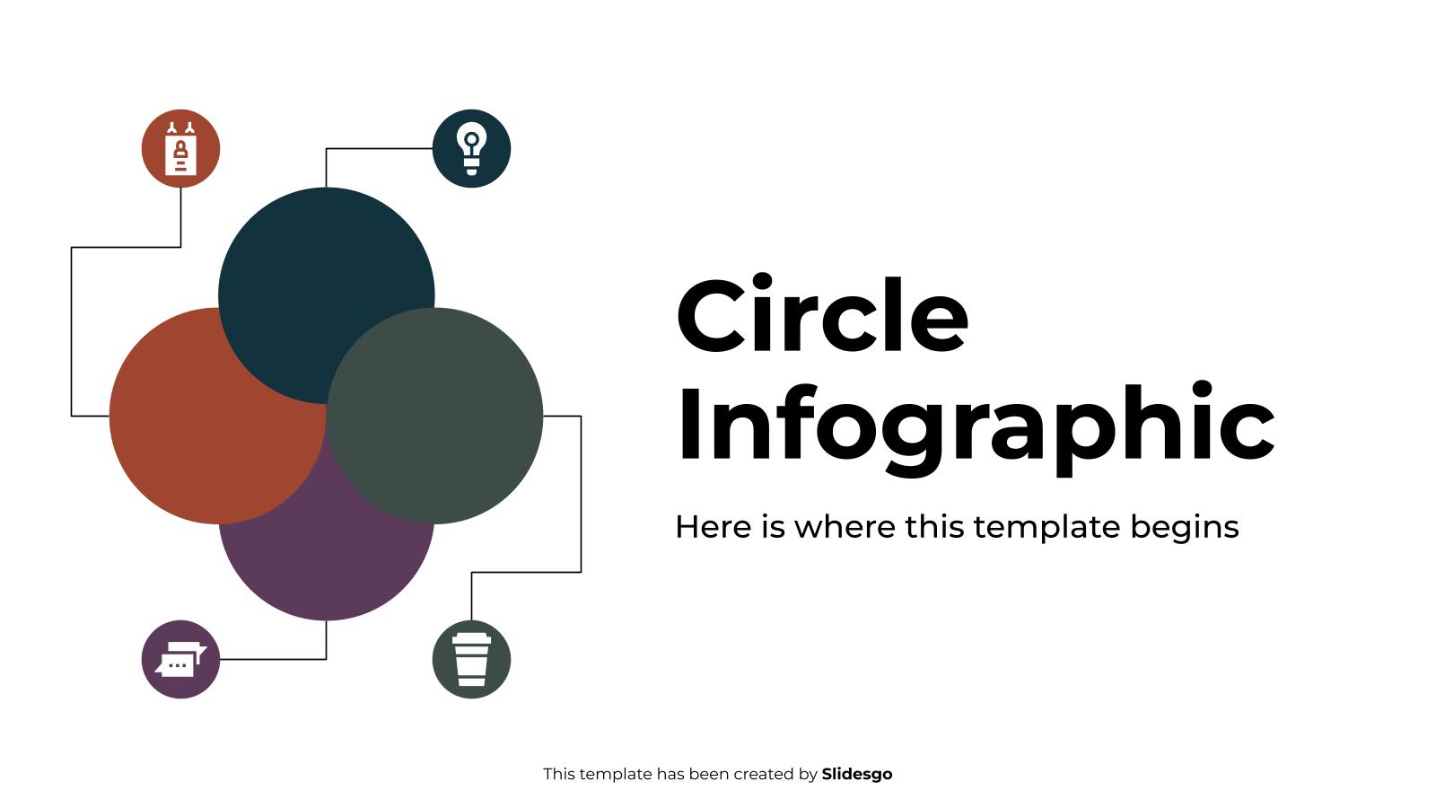 서클 인포그래픽 프레젠테이션 템플릿
