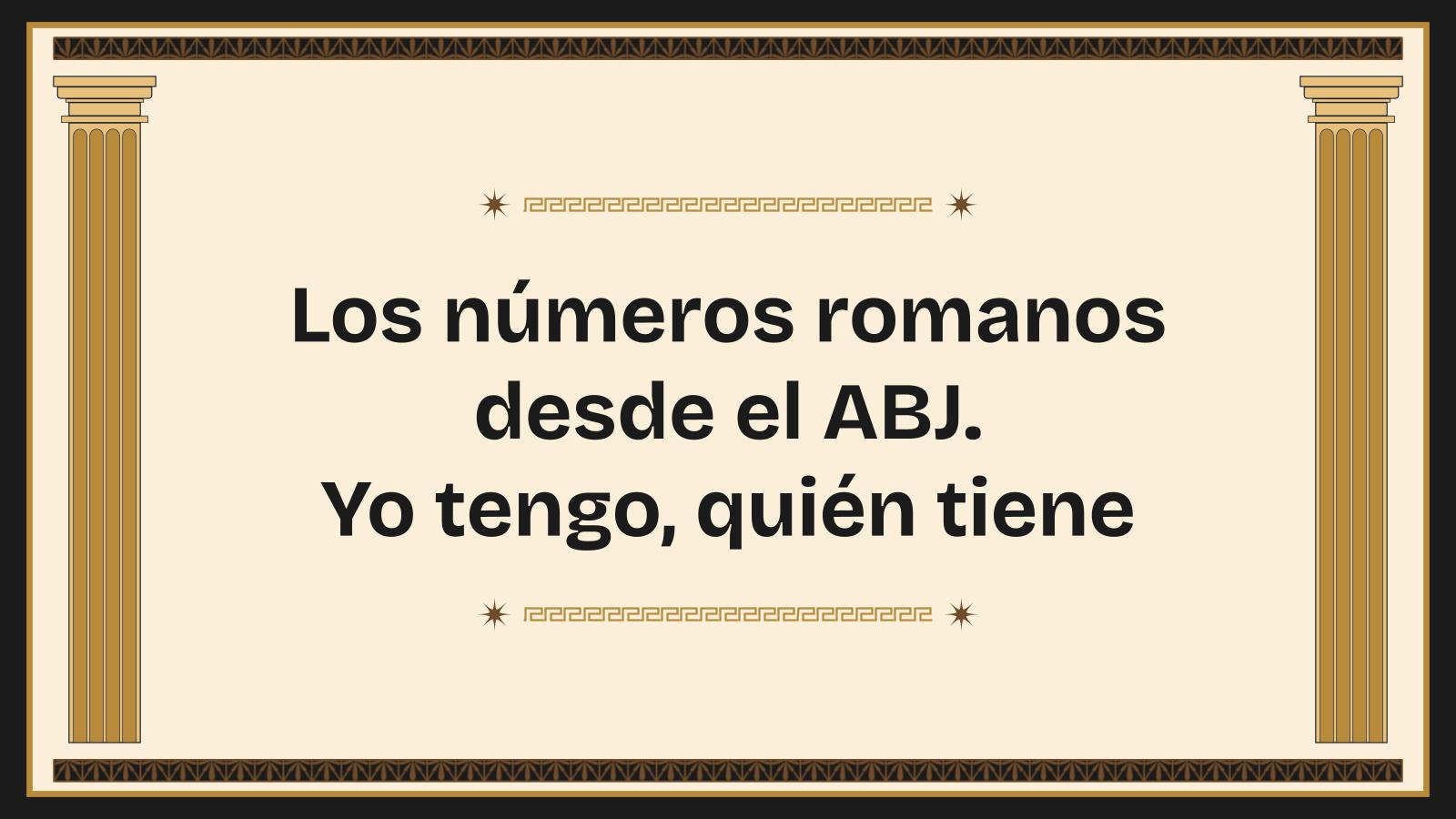 Römische Ziffern aus dem ABJ. Ich habe, wer hat Präsentationsvorlage