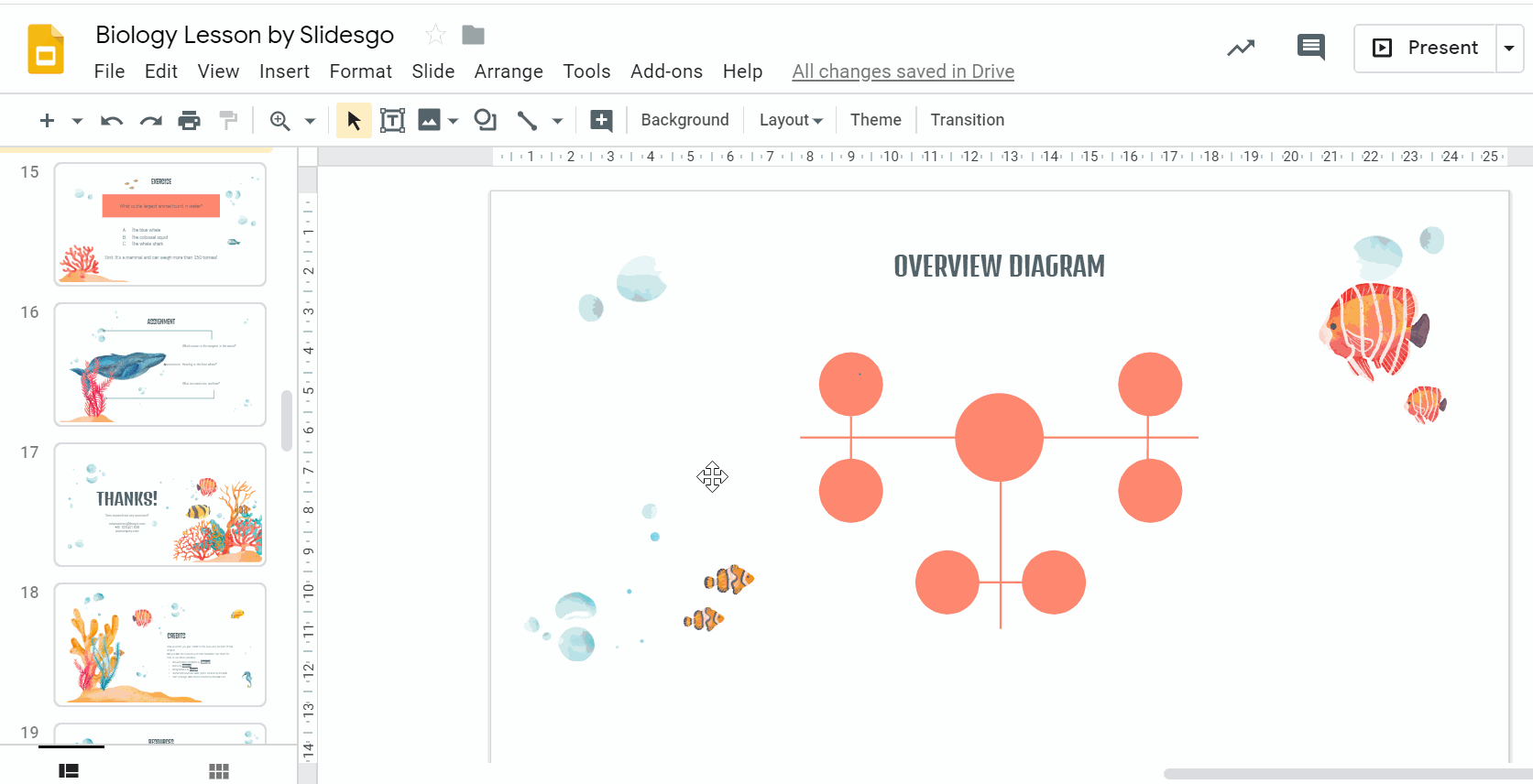 Adding text to a node in Google Slides