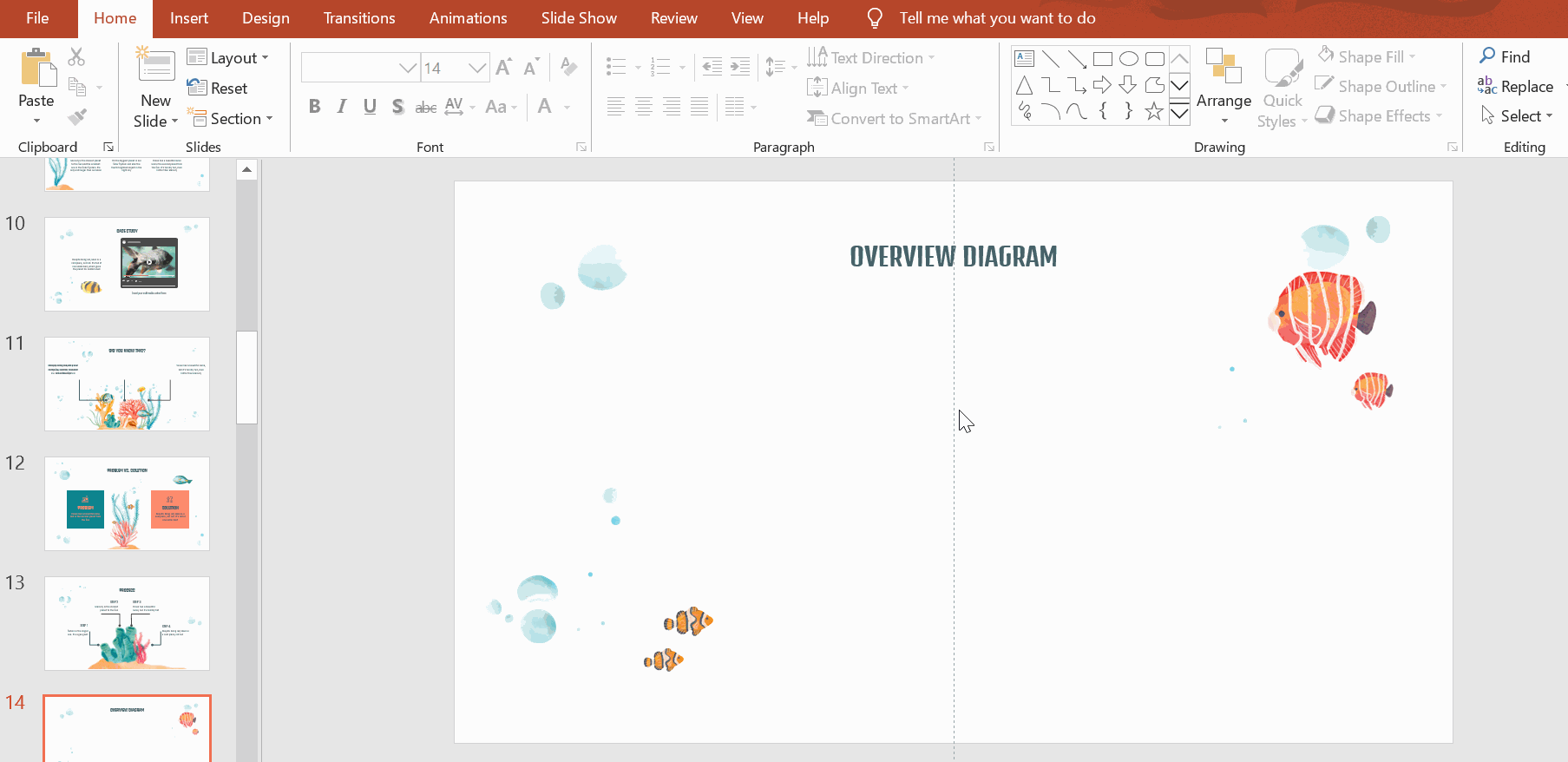 Creating a circle for the main concept in PowerPoint