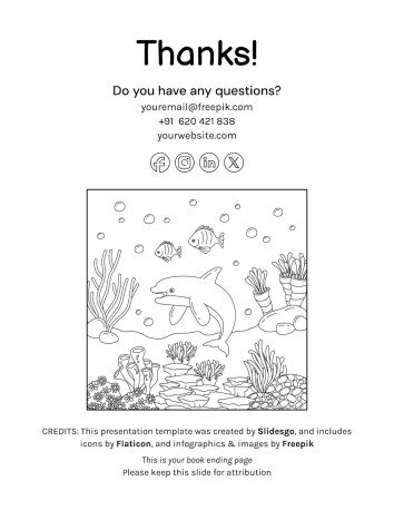 Livre de coloriage d'animaux marins Modèles de présentation