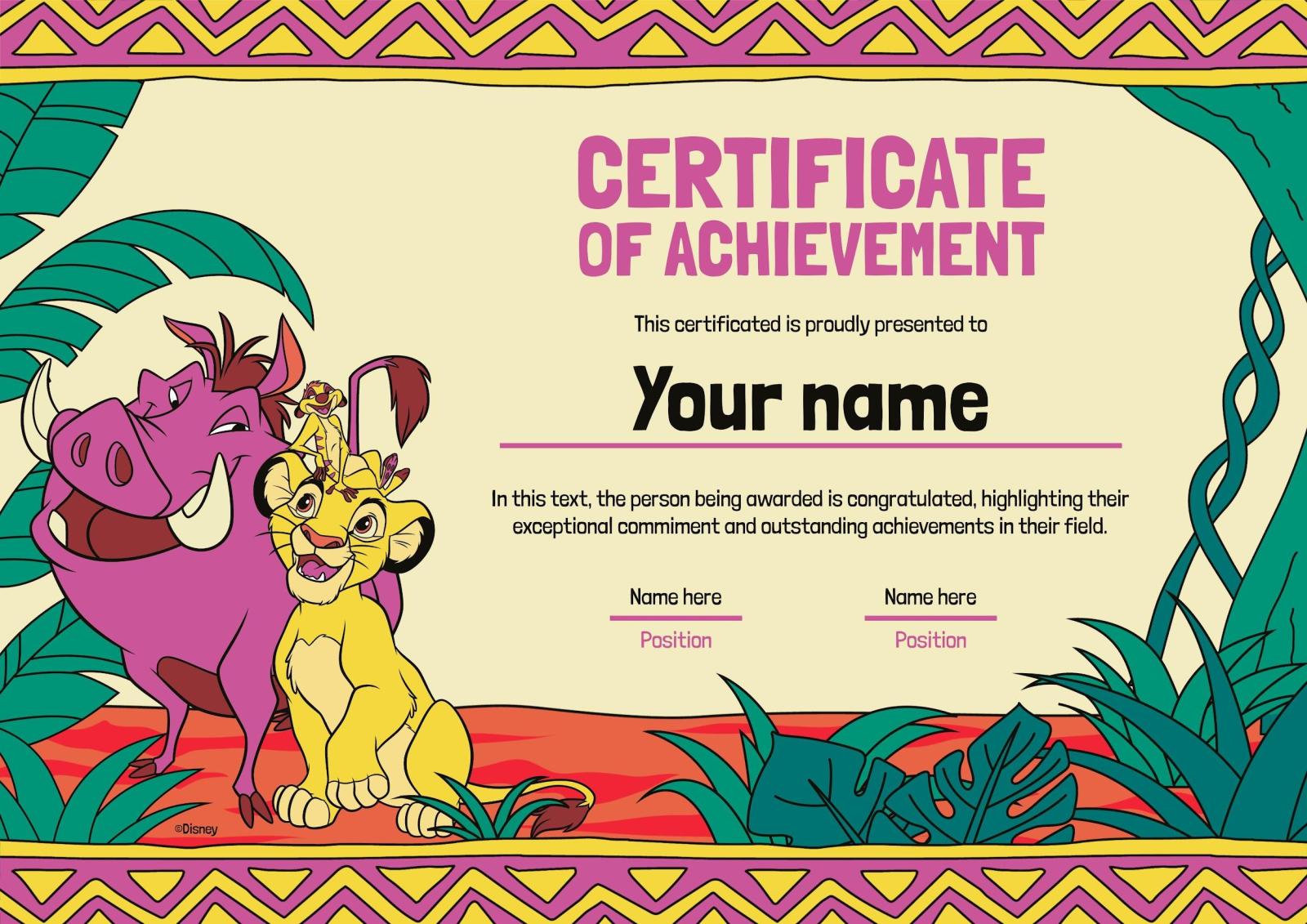 the-lion-king-certificate-presentation for Free Printable Lion King Ticket Template The Lion King Certificate Presentation for Free Printable Lion King Ticket Template