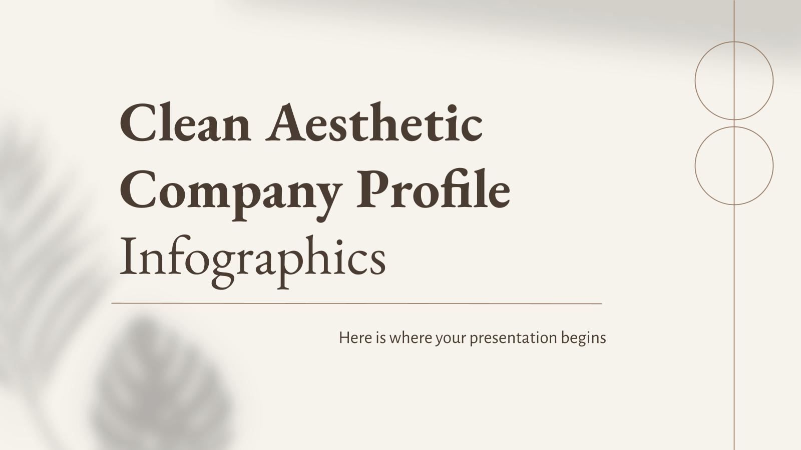 Clean Aesthetic Company Profile Infographics presentation template 