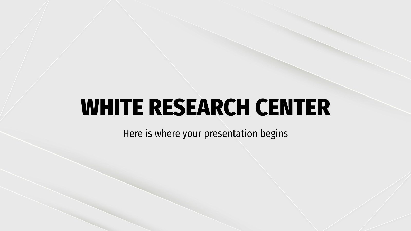 Modelo de apresentação Centro de pesquisas com fundo branco