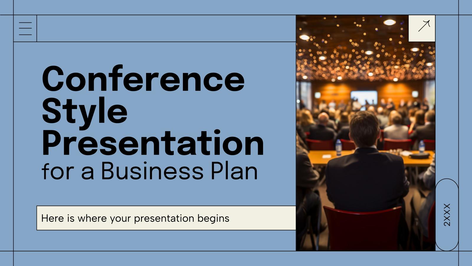 Conference Style Presentation for a Business Plan presentation template 