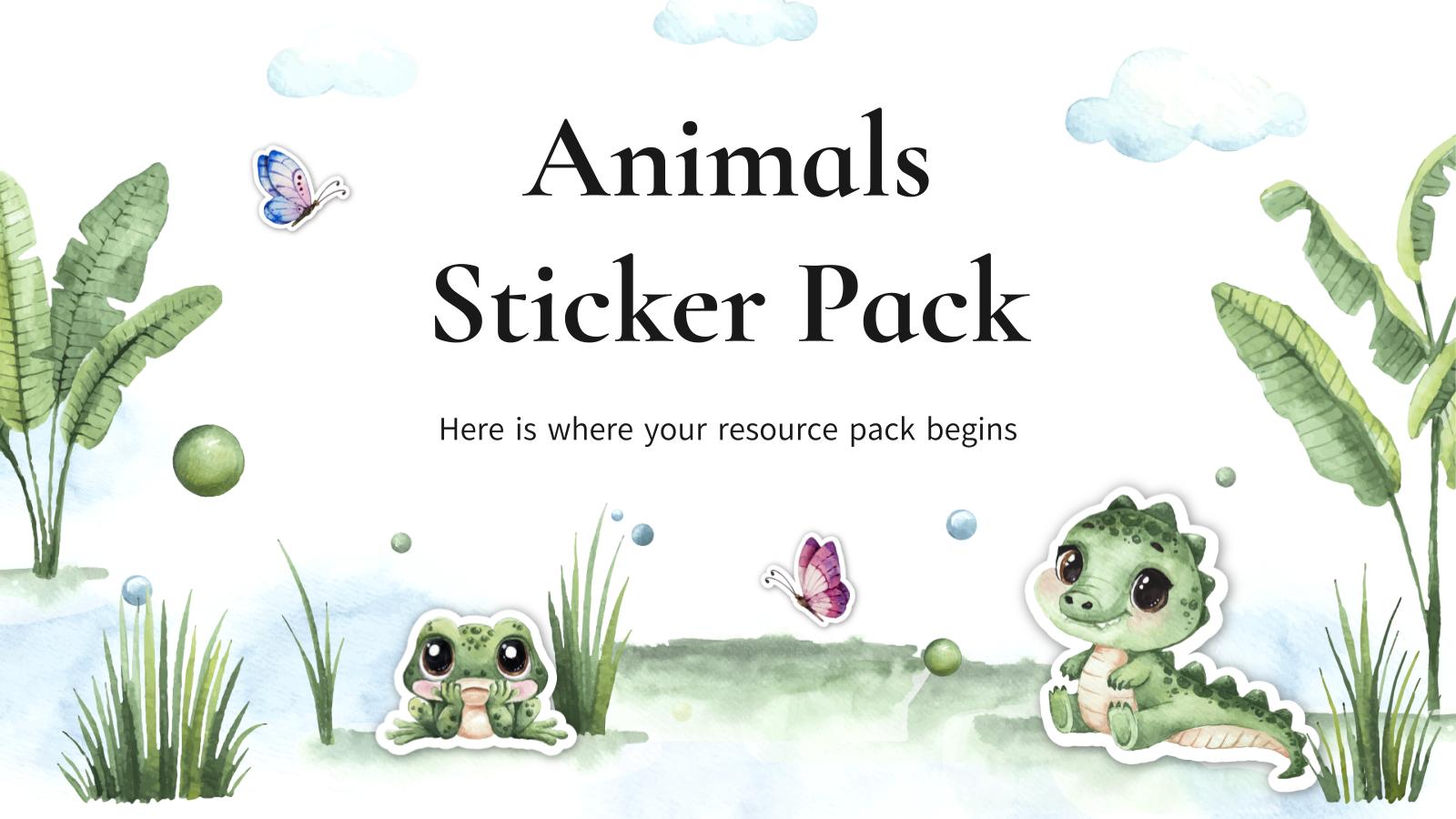 동물 스티커 팩 프레젠테이션 템플릿