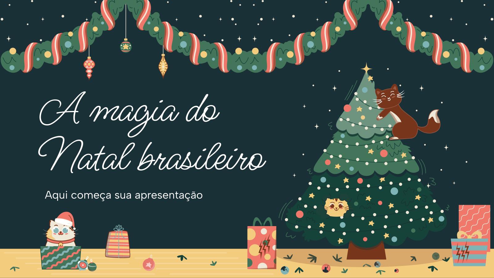 Verzauberter Weihnachtsbaum Präsentationsvorlage