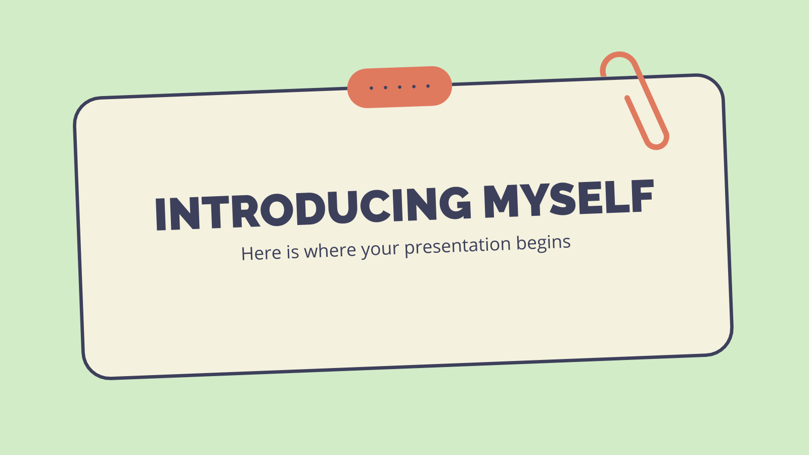 Introducing Myself presentation template 