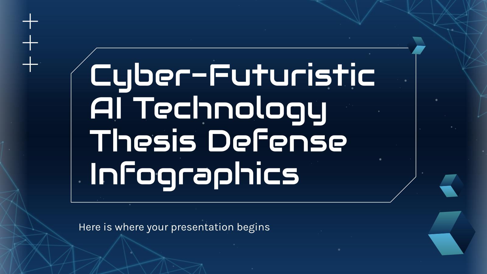 Cyber-Futuristische KI-Technologie-Thesis-Verteidigungs-Infografiken Präsentationsvorlage