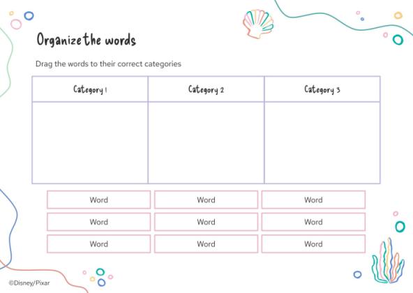Finding Nemo Worksheet presentation template 