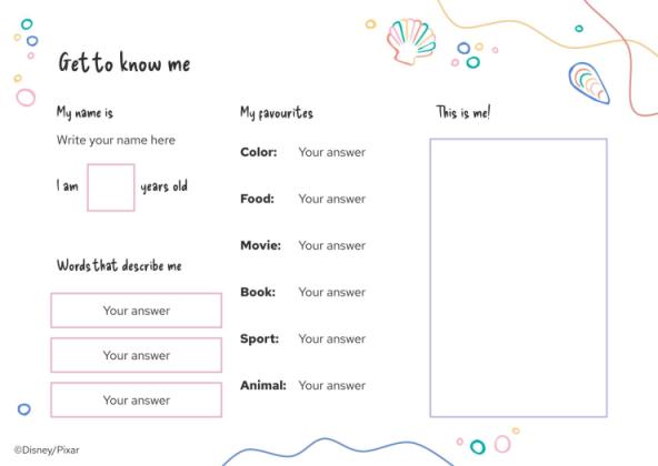 Finding Nemo Worksheet presentation template 