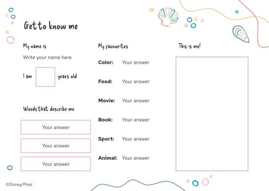 Finding Nemo Worksheet presentation template 