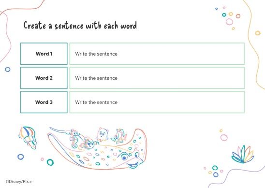 Finding Nemo Worksheet presentation template 