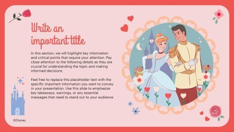 Modelo de apresentação Dia dos Namorados das Princesas Disney